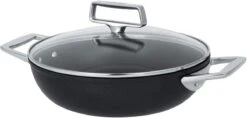 Cristel Castel'Pro Ultralu 2 Qt. Non-Stick Sauté Pan W/Lid + 2 Side Handles