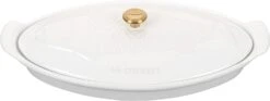 Le Creuset 1.7 Qt. Fish Baker W/Gold Knob - White