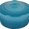 Le Creuset 14 Oz. Stoneware Mini Round Cocotte- Caribbean -Redel Cookware Shop 61E9NWceKZS. AC SX522