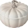Le Creuset 4 Qt. Figural Pumpkin Cocotte W/Stainless Steel Figural Knob - Meringue