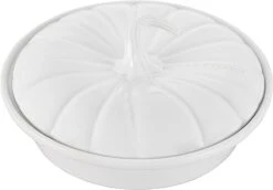 Le Creuset 9" Figural Pumpkin Baker W/Lid - White