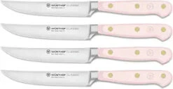 Wusthof Classic Pink Himalayan Salt - 4 Pc. Steak Knife Set- Personalized Engraving Available