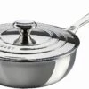 Le Creuset 3 1/2 Qt. Saucier Pan W/Lid & Helper Handle - Stainless Steel -Redel Cookware Shop 61a24QE O L. AC SL1500
