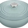 Le Creuset 2 3/4 Qt. Enameled Cast Iron Classic Shallow Round Dutch Oven W/Stainless Steel Knob - Sea Salt- Personalized Engraving Available -Redel Cookware Shop 61gOI3eYVuL. AC SX679