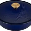 Le Creuset 2 1/2 Qt. Signature Cocotte Eiffel Tower Embossed Lid & Gold Knob - Indigo