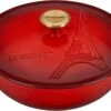 Le Creuset 2 1/2 Qt. Signature Cocotte Eiffel Tower Embossed Lid & Gold Knob - Cerise -Redel Cookware Shop 61ri AiaiBL. AC SL1500