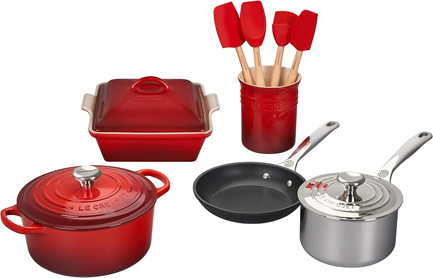 Le Creuset 12-Piece Mixed Material Set - Cerise 3 Le Creuset 12-Piece Mixed Material Set - Cerise
