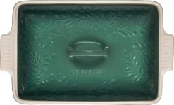 Le Creuset 4 Qt. (12" X 9") Heritage Covered Rectangular Casserole W/Olive Branch Embossed Lid - Artichaut