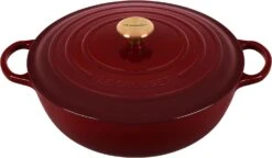 Le Creuset 7 1/2 Qt. Signature Enameled Cast Iron Chef's Oven W/Gold Knob - Rhone
