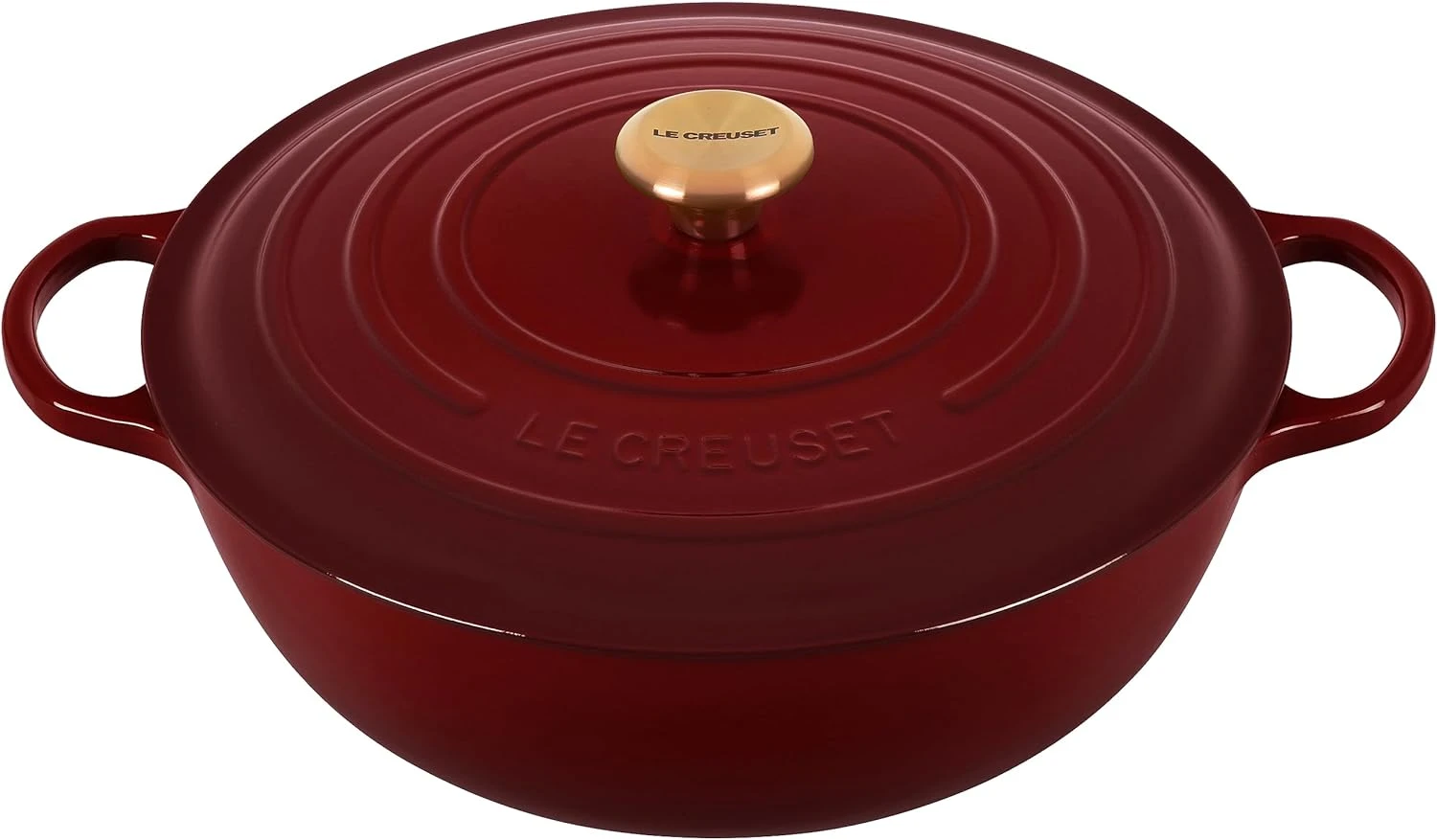 Le Creuset 7 1/2 Qt. Signature Enameled Cast Iron Chef's Oven W/Gold Knob - Rhone 3 Le Creuset 7 1/2 Qt. Signature Enameled Cast Iron Chef's Oven W/Gold Knob - Rhone