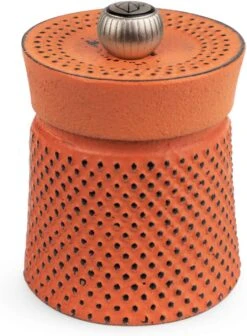 Peugeot BALI FONTE Cast Iron Pepper Mill, 8cm/3 In, Orange