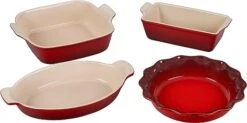 Le Creuset Set Of 4 Heritage Bakeware Set - Cerise