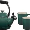 Le Creuset 1 1/4 Qt. Demi Kettle W/Stainless Steel Knob & (2) 14 Oz. Mug Set - Artichaut