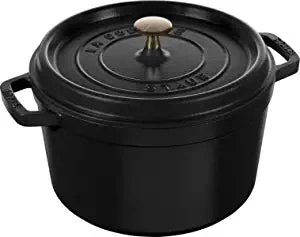 Staub Cast Iron Tall Cocotte 5 Qt - Black 3 Staub Cast Iron Tall Cocotte 5 Qt - Black