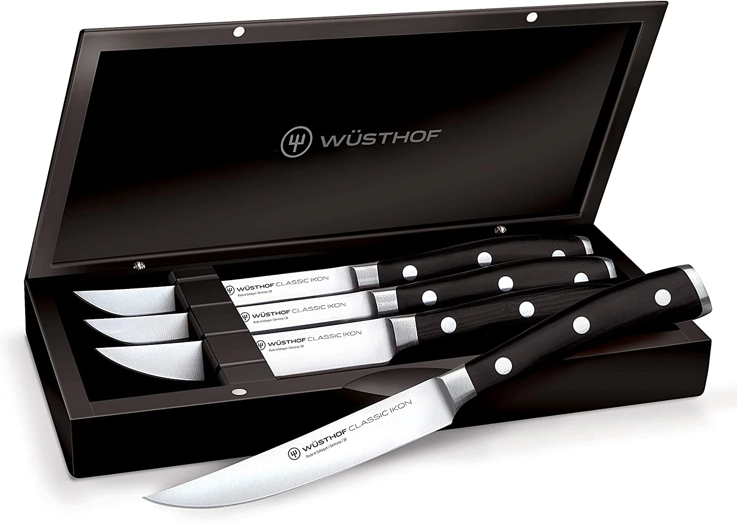 Wusthof Classic Ikon - 4 Pc. Steak Knife Set In Presentation Box- Personalized Engraving Available 3 Wusthof Classic Ikon - 4 Pc. Steak Knife Set In Presentation Box- Personalized Engraving Available