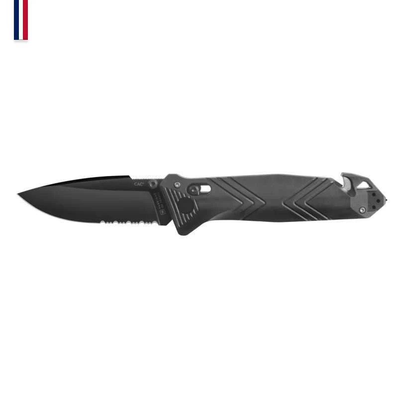 TB C.A.C. French Army Knife - PA6 Handle - Serrated - Black 3 TB C.A.C. French Army Knife - PA6 Handle - Serrated - Black