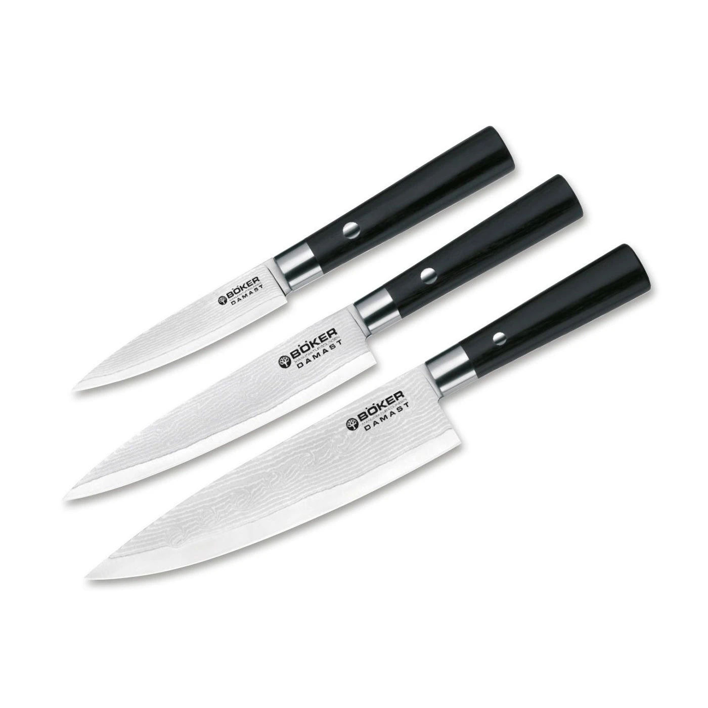 Boker Damascus Black 3-Pc Set 3 Boker Damascus Black 3-Pc Set