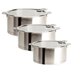 Cristel Strate Removable Handle - Set Of 3 Saucepans W/Lids