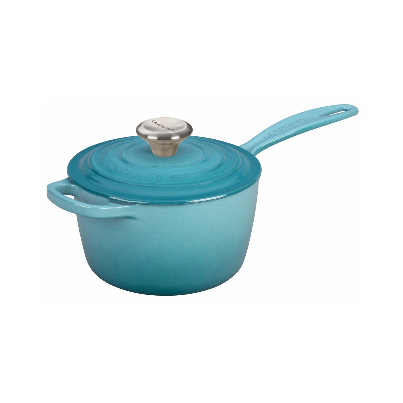 Le Creuset 1 3/4 Qt. Signature Saucepan W/Stainless Steel Knob - Caribbean 3 Le Creuset 1 3/4 Qt. Signature Saucepan W/Stainless Steel Knob - Caribbean