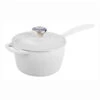 Le Creuset 1 3/4 Qt. Signature Saucepan W/Stainless Steel Knob - White -Redel Cookware Shop le creuset 1 3 4 qt saucepan white ls2518 1616ss