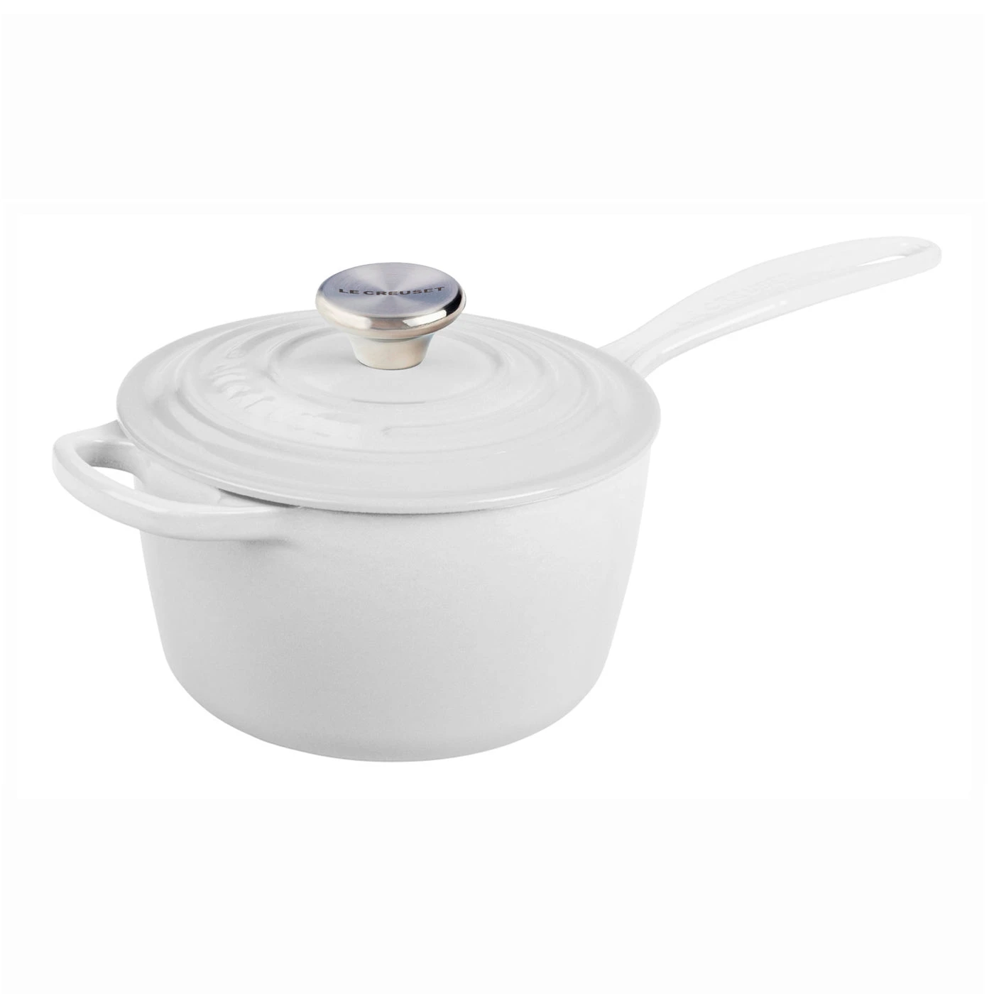 Le Creuset 1 3/4 Qt. Signature Saucepan W/Stainless Steel Knob - White 3 Le Creuset 1 3/4 Qt. Signature Saucepan W/Stainless Steel Knob - White