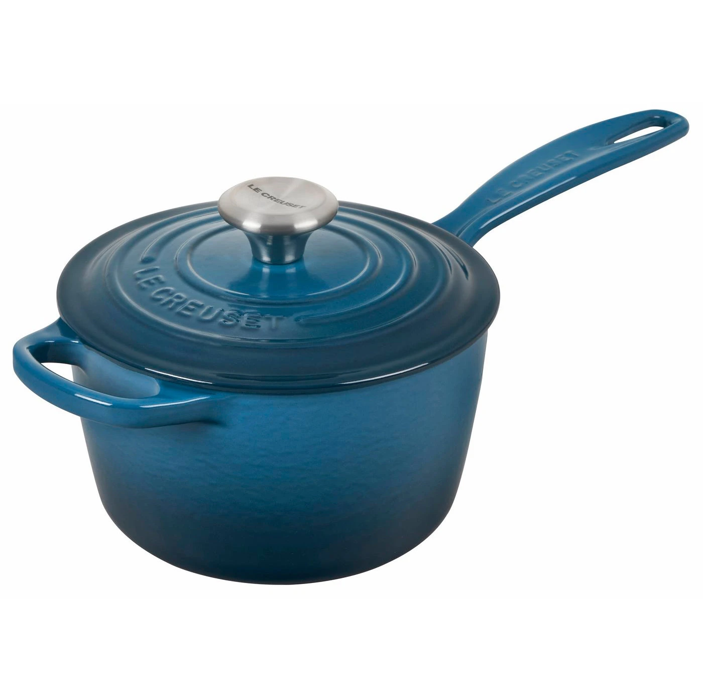 Le Creuset 1 3/4 Qt. Signature Saucepan W/Stainless Steel Knob - Deep Teal 3 Le Creuset 1 3/4 Qt. Signature Saucepan W/Stainless Steel Knob - Deep Teal