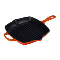 Le Creuset 10 1/4" Signature Square Skillet Grill - Flame