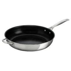 Le Creuset 12 1/2" Nonstick Deep Fry Pan W/Helper Handle - Stainless Steel