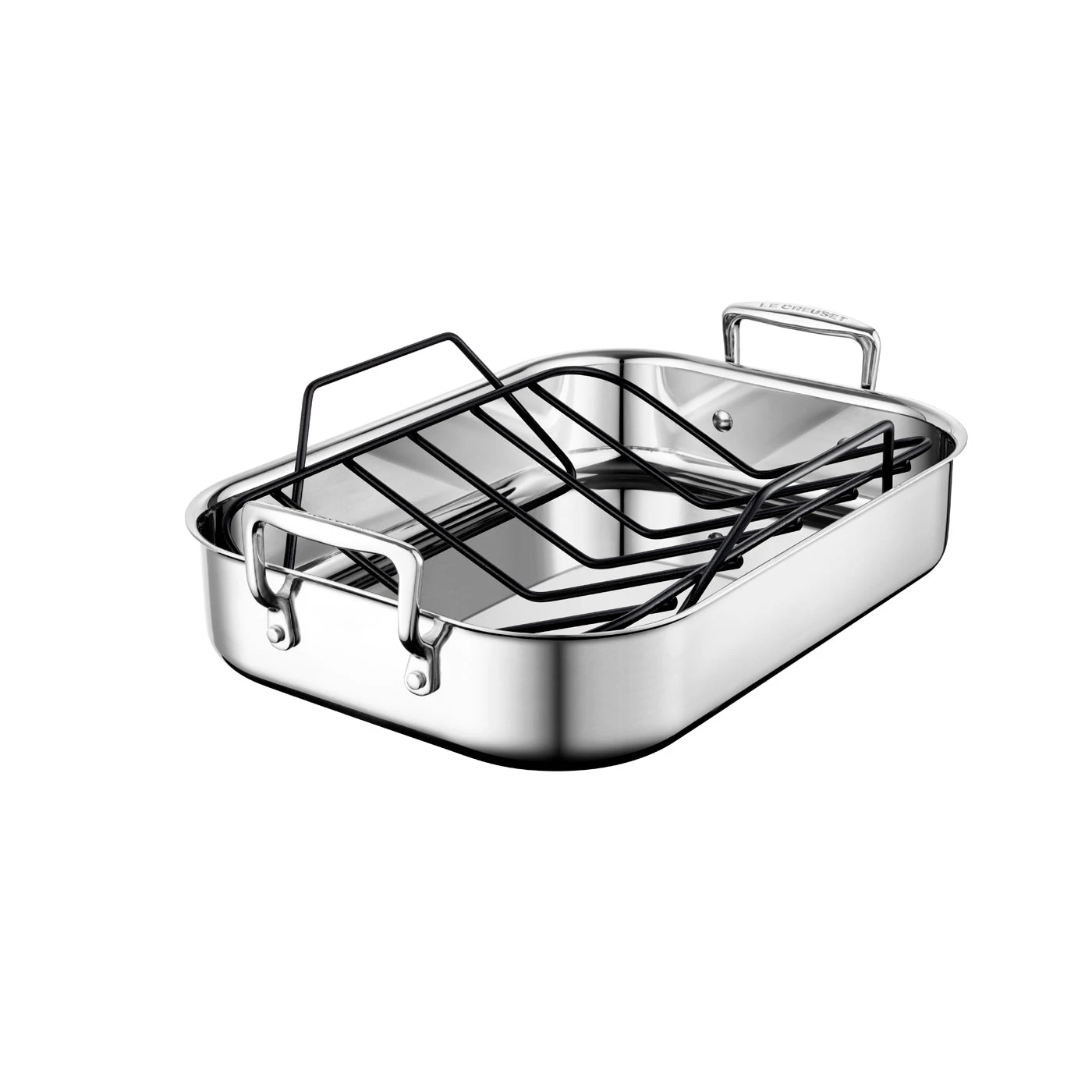 Le Creuset 14" X 10" Small Roasting Pan W/Nonstick Rack - Stainless Steel 3 Le Creuset 14" X 10" Small Roasting Pan W/Nonstick Rack - Stainless Steel