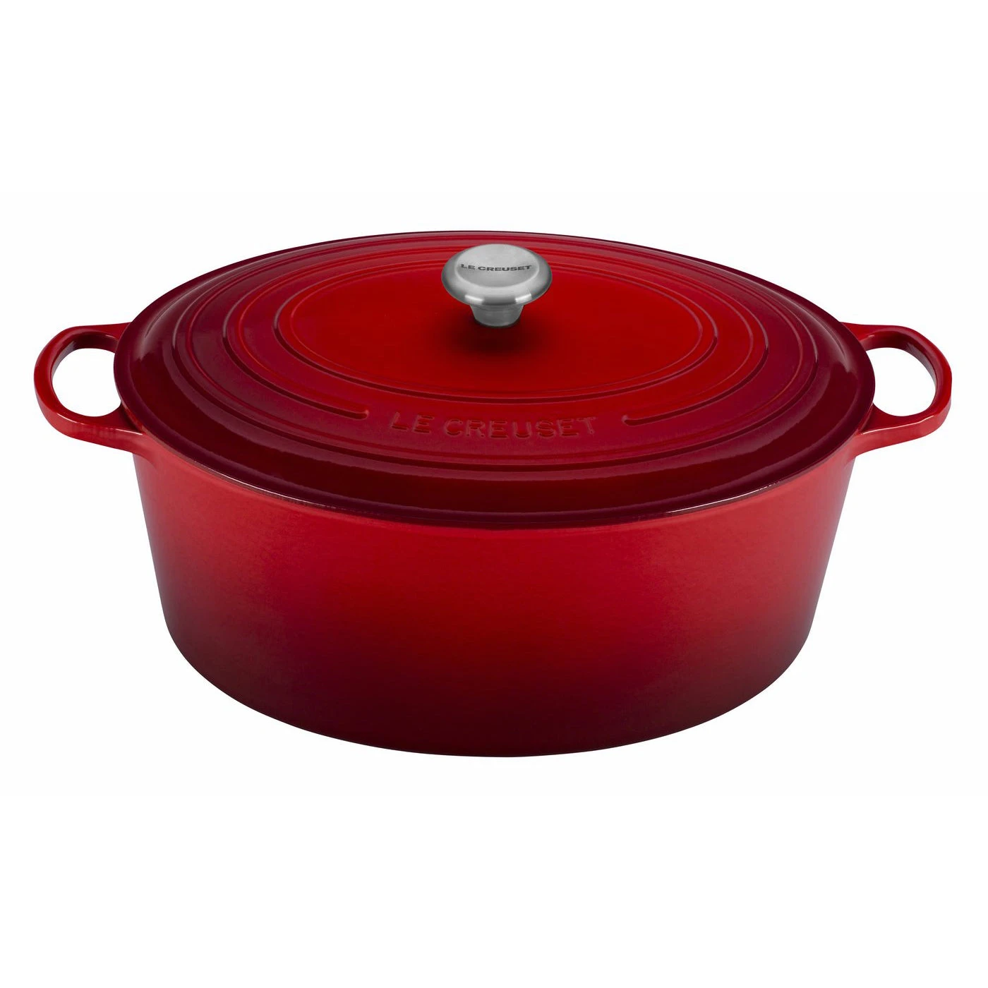 Le Creuset 15 1/2 Qt. Signature Oval Dutch Oven W/Stainless Steel Knob - Cerise- Personalized Engraving Available 3 Le Creuset 15 1/2 Qt. Signature Oval Dutch Oven W/Stainless Steel Knob - Cerise- Personalized Engraving Available