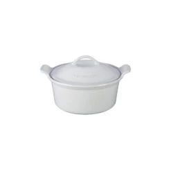 Le Creuset 18 Oz. (6 1/4") Heritage Covered Cocotte - White