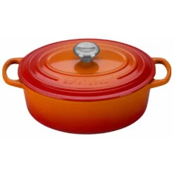 Le Creuset 2 3/4 Qt. Signature Oval Dutch Oven W/Stainless Steel Knob - Flame- Personalized Engraving Available