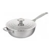 Le Creuset 3 1/2 Qt. Nonstick Saucier Pan - Stainless Steel -Redel Cookware Shop le creuset 3 1 2 qt nonstick saucier pan stainless steel ssp6300 24