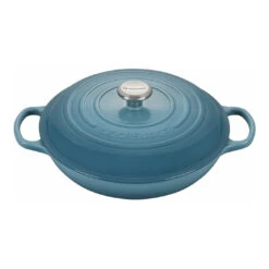 Le Creuset 3 1/2 Qt. Signature Braiser W/Stainless Steel Knob - Caribbean- Personalized Engraving Available
