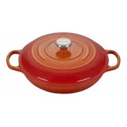 Le Creuset 3 1/2 Qt. Signature Braiser W/Stainless Steel Knob - Flame- Personalized Engraving Available