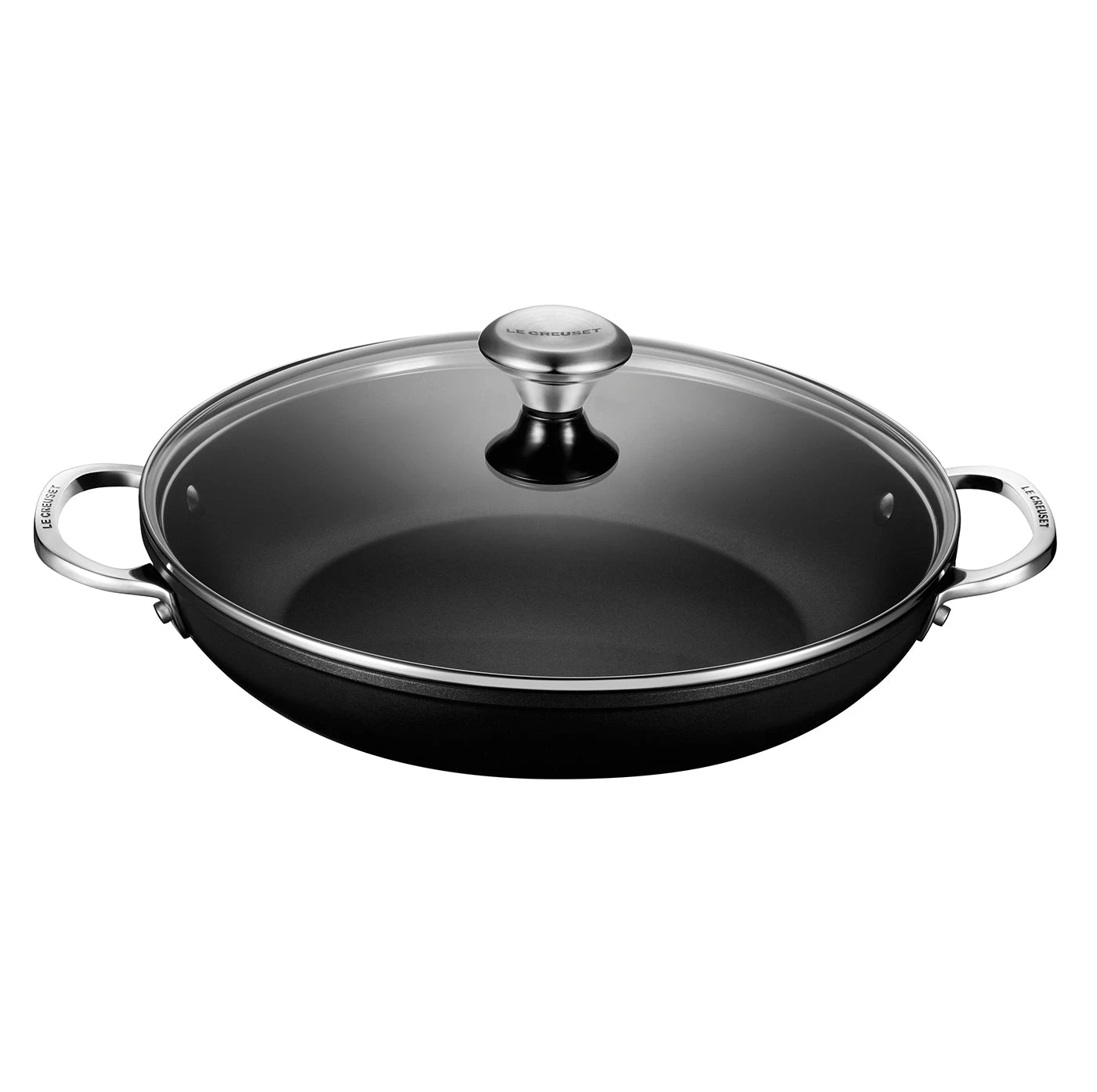 Le Creuset 4 Qt. Shallow Casserole/Braiser W/Stainless Steel Knob-Glass Lid - Toughened Nonstick PRO 3 Le Creuset 4 Qt. Shallow Casserole/Braiser W/Stainless Steel Knob-Glass Lid - Toughened Nonstick PRO