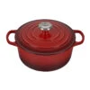 Le Creuset 4 1/2 Qt. Signature Round Dutch Oven W/Stainless Steel Knob - Cerise- Personalized Engraving Available 2 Le Creuset 4 1/2 Qt. Signature Round Dutch Oven W/Stainless Steel Knob - Cerise- Personalized Engraving Available -Redel Cookware Shop le creuset 4qt signature round french oven cherry ls2501 2467ss