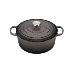 Le Creuset 5 1/2 Qt. Signature Round Dutch Oven W/Stainless Steel Knob - Oyster- Personalized Engraving Available