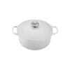 Le Creuset 5 1/2 Qt. Signature Round Dutch Oven W/Stainless Steel Knob - White- Personalized Engraving Available -Redel Cookware Shop le creuset 5 1 2 qt signature round french oven white ls2501 2616ss