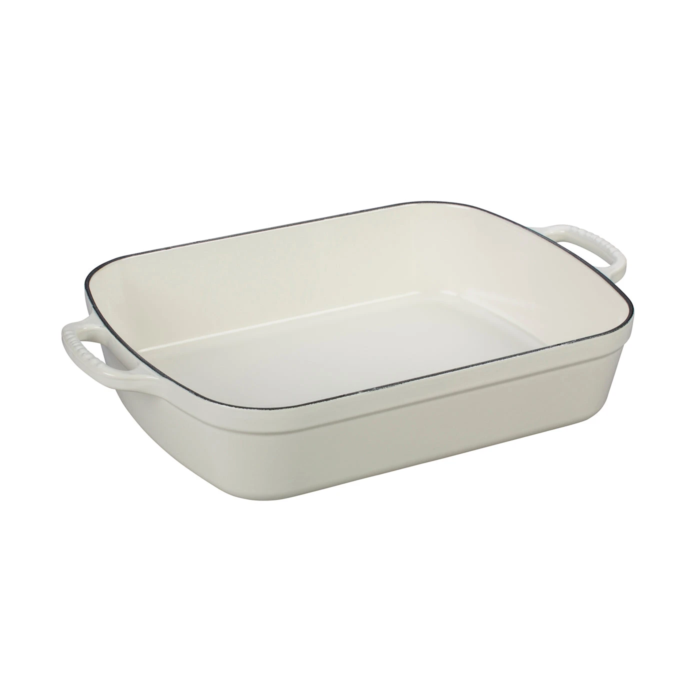 Le Creuset 5 1/4 Qt. (11.7" X 16.8") Signature Rectangular Roaster - White 3 Le Creuset 5 1/4 Qt. (11.7" X 16.8") Signature Rectangular Roaster - White