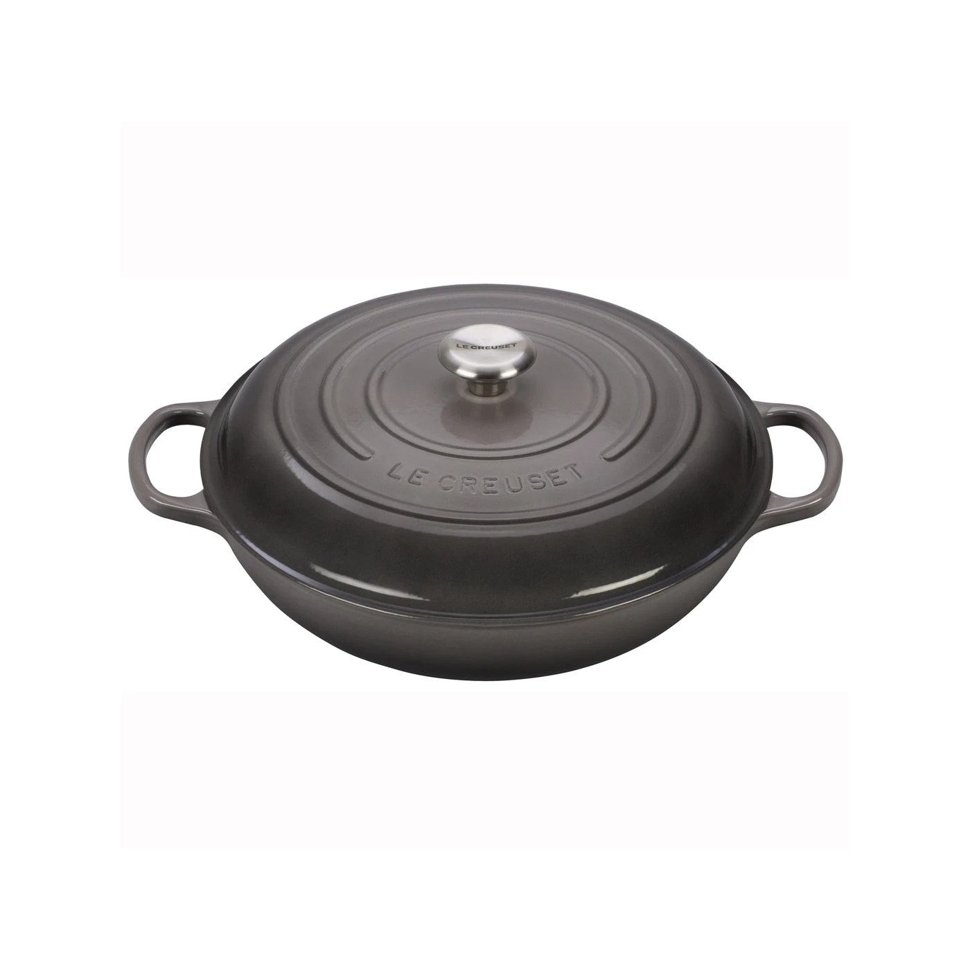 Le Creuset 5 Qt. Signature Braiser W/Stainless Steel Knob - Oyster- Personalized Engraving Available 3 Le Creuset 5 Qt. Signature Braiser W/Stainless Steel Knob - Oyster- Personalized Engraving Available