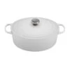 Le Creuset 6 3/4 Qt. Signature Oval Dutch Oven W/Stainless Steel Knob - White- Personalized Engraving Available -Redel Cookware Shop le creuset 6 3 4 qt signature oval french oven white ls2502 3116ss