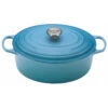 Le Creuset 6 3/4 Qt. Signature Oval Dutch Oven W/Stainless Steel Knob - Caribbean- Personalized Engraving Available -Redel Cookware Shop le creuset 6qt signature oval french oven caribbean ls2502 3117ss