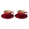 Le Creuset Set Of 2 - 7 Oz. Cappuccino Cups And Saucers - Cerise -Redel Cookware Shop le creuset 7 oz cappuccino cups and saucers set of 2 cherry pg8000 0567 d7b0dd8d 230e 40ba a501 f86b99f947fc