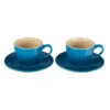 Le Creuset Set Of 2 - 7 Oz. Cappuccino Cups And Saucers - Marseille