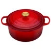 Le Creuset 7 1/4 Qt. Signature Round Dutch Oven W/Gold Knob - Cerise -Redel Cookware Shop le creuset 725 qt signature round dutch oven w gold knob cerise ls2501 2867sg