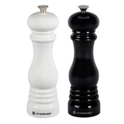 Le Creuset 8" X 2 1/2" Salt And Pepper Mill Set - Black And White