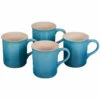 Le Creuset Set Of 4 - 14 Oz. Mugs - Caribbean -Redel Cookware Shop le creuset set of 4 14 oz mugs caribbean pg90433a 0017
