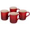 Le Creuset Set Of 4 - 14 Oz. Mugs - Cerise