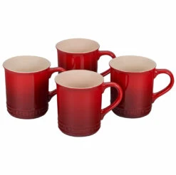 Le Creuset Set Of 4 - 14 Oz. Mugs - Cerise